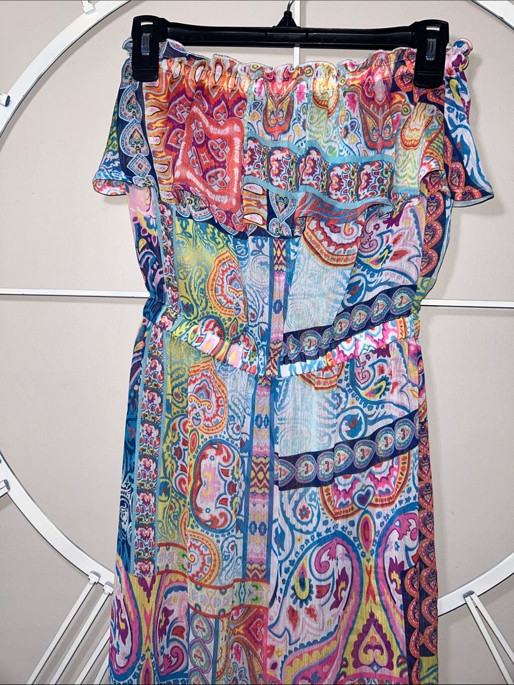 Into The Blue Ruffled Multicolor Strapless Swim Coverup Madi - Picture 7 of 9